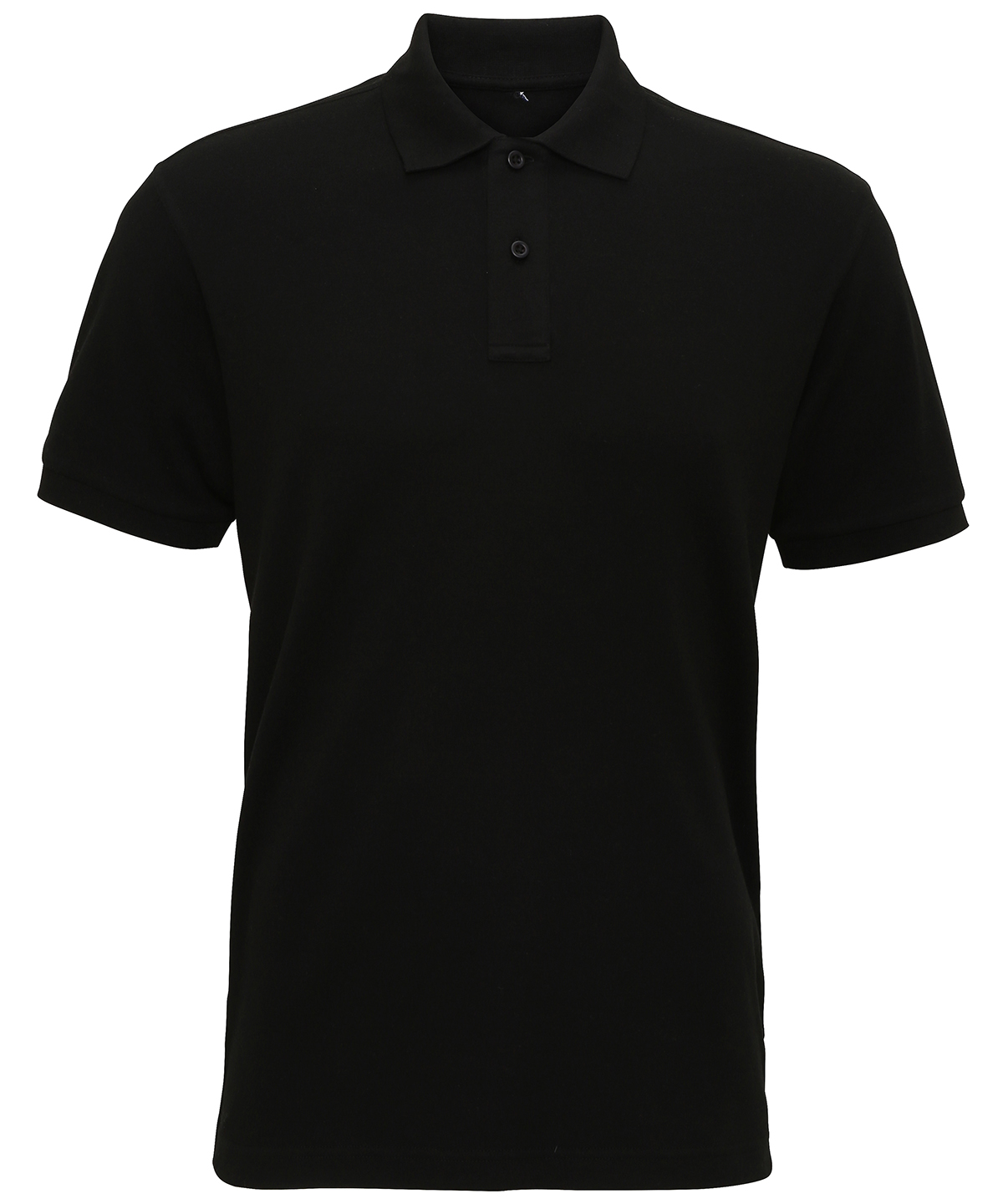 AQ005_BLACK_FT.jpg Men's super smooth knit polo - Image 1