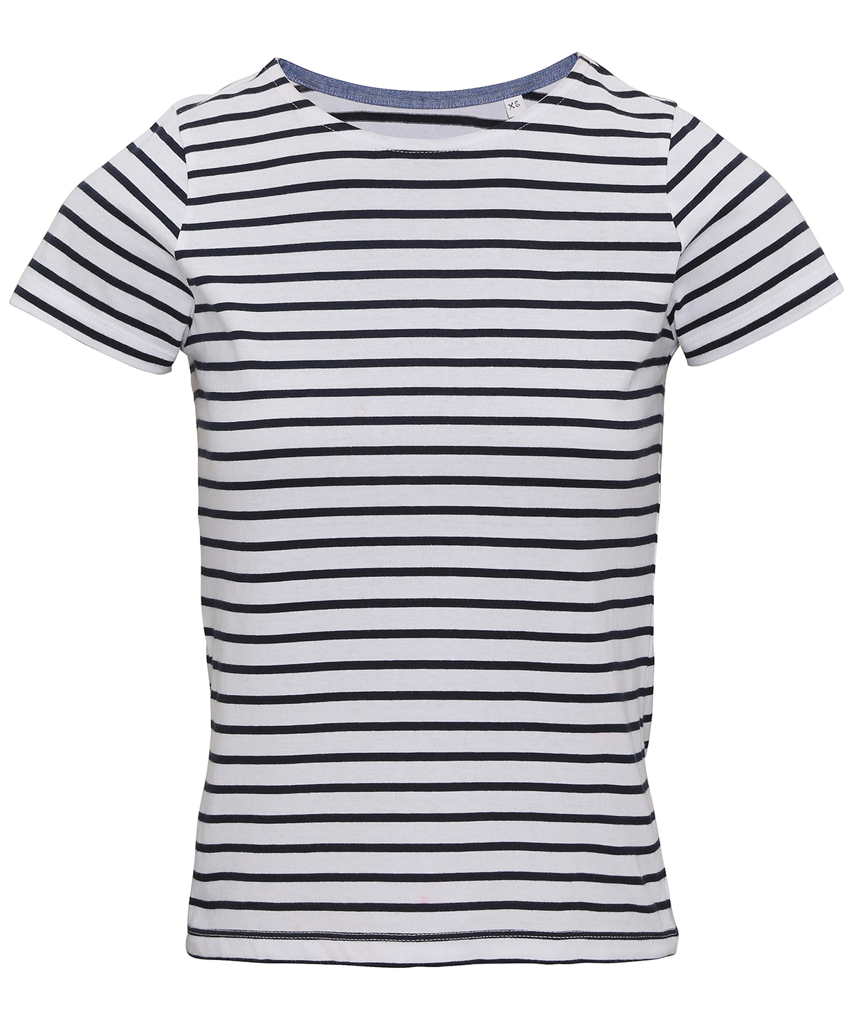 AQ073_WHITE NAVY_FT.jpg Women's Marinière coastal short sleeve tee - Image 1