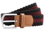 Two-colour stripe braid stretch belt