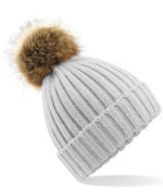 Fur pop pom chunky beanie - Image 4