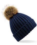 Fur pop pom chunky beanie - Image 5