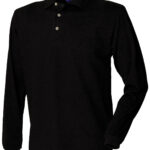 Long sleeve cotton polo shirt