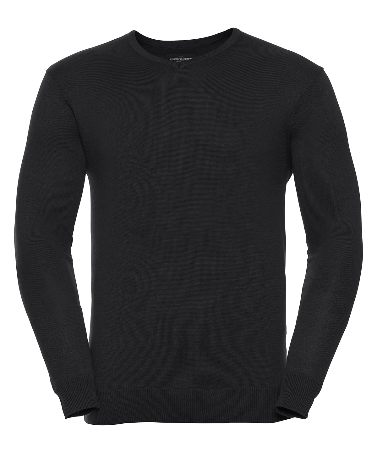 R_710M_black_front.jpg V-neck knitted sweater - Image 1