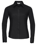 Women's long sleeve polycotton easycare fitted poplin shirt