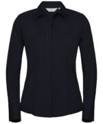 Women's long sleeve polycotton easycare fitted poplin shirt - Image 4
