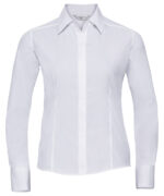 Women's long sleeve polycotton easycare fitted poplin shirt - Image 5