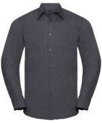 Long sleeve polycotton easycare fitted poplin shirt - Image 3