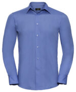 Long sleeve polycotton easycare fitted poplin shirt - Image 2