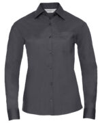 Women's long sleeve polycotton easycare poplin shirt - Image 3