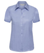 Women's short sleeve herringbone shirt