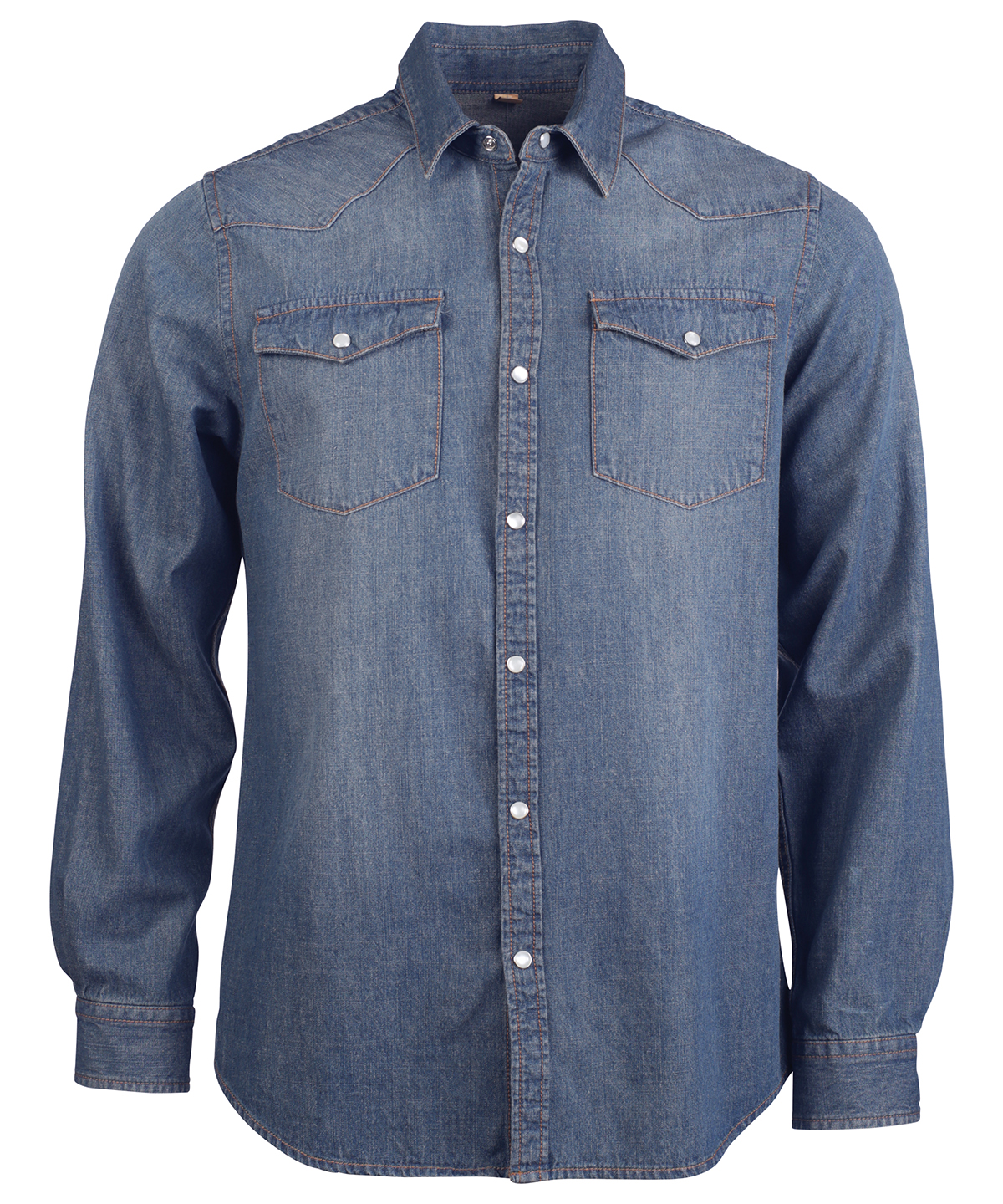 5c5c3e3deb9f5b1c75ce497bc55987a0 Men's long-sleeved denim shirt - Image 1