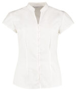 Women's continental blouse mandarin collar cap sleeve (tailored fit) - Image 2