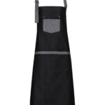 Domain contrast denim bib apron