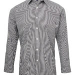Microcheck (Gingham) long sleeve cotton shirt
