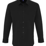Stretch fit cotton poplin long sleeve shirt