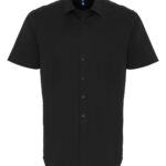 Stretch fit cotton poplin short sleeve shirt