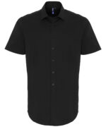 Stretch fit cotton poplin short sleeve shirt