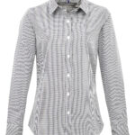 Women's Microcheck (Gingham) long sleeve cotton shirt