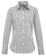 Women's Microcheck (Gingham) long sleeve cotton shirt