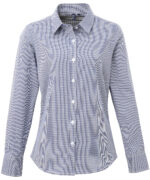 Women's Microcheck (Gingham) long sleeve cotton shirt - Image 3