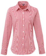 Women's Microcheck (Gingham) long sleeve cotton shirt - Image 4
