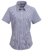 Women's Microcheck (Gingham) short sleeve cotton shirt - Image 3