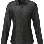 Women's jeans stitch denim shirt
