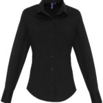 Women's stretch fit cotton poplin long sleeve blouse