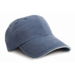 Washed fine line cotton cap with sandwich peak