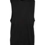 High neck slash armhole vest