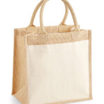 Cotton pocket jute midi tote