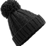 Cable knit melange beanie