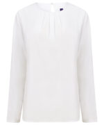 Women's pleat front long sleeve blouse - Image 2