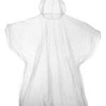 Kids emergency hooded plastic poncho