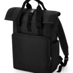 Recycled twin handle roll-top laptop backpack