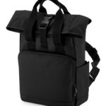 Recycled mini twin handle roll-top backpack