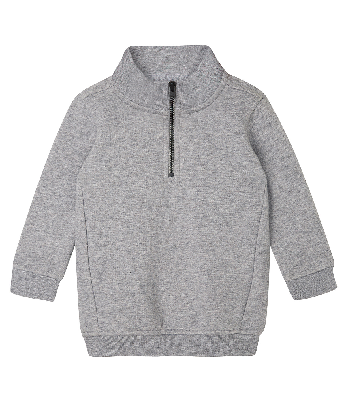 BZ066_HeatherGreyMelange_FT Baby ¼-zip sweatshirt - Image 1