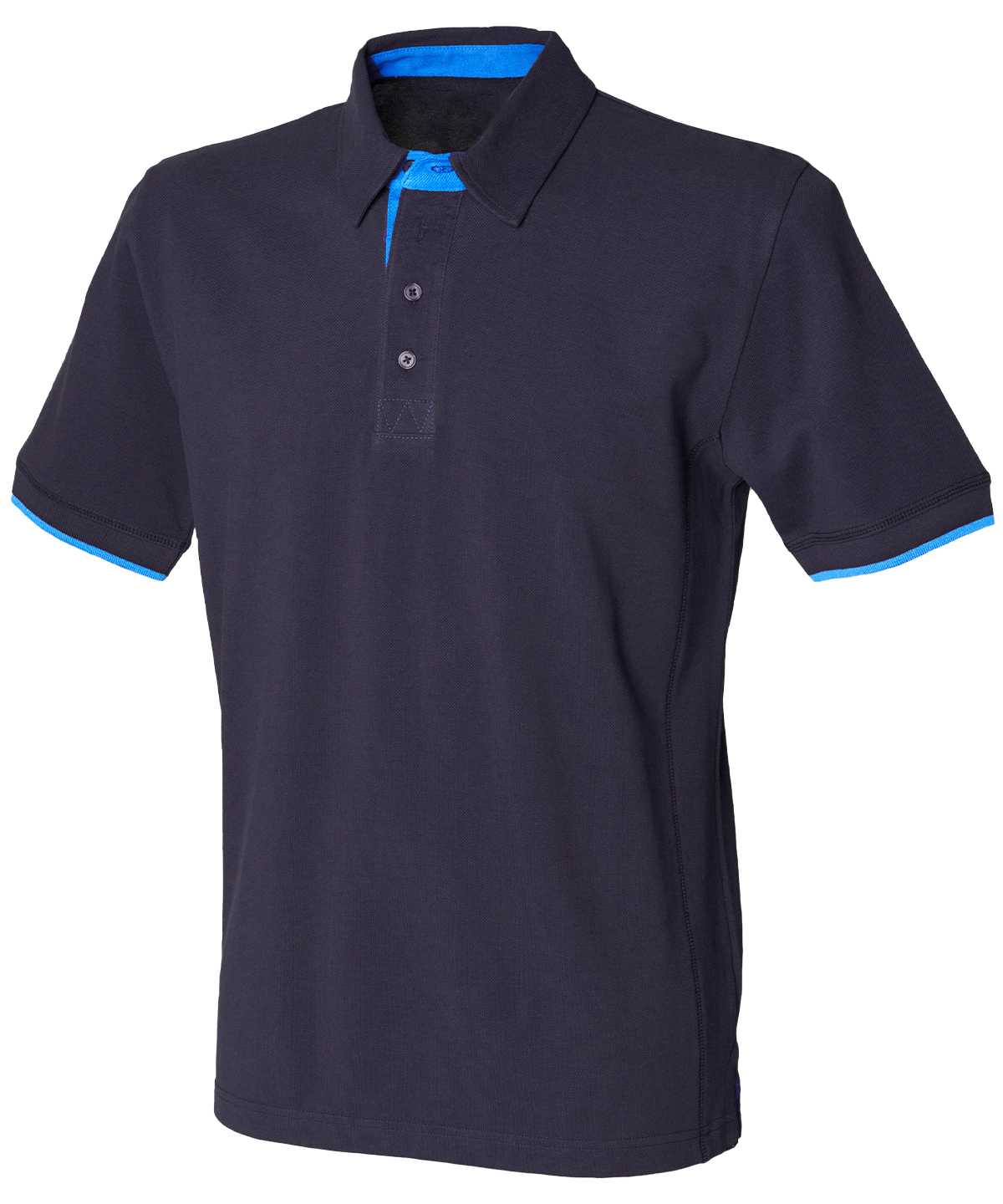 FR200_Navy_Marine_FT Contrast piqué polo shirt - Image 1