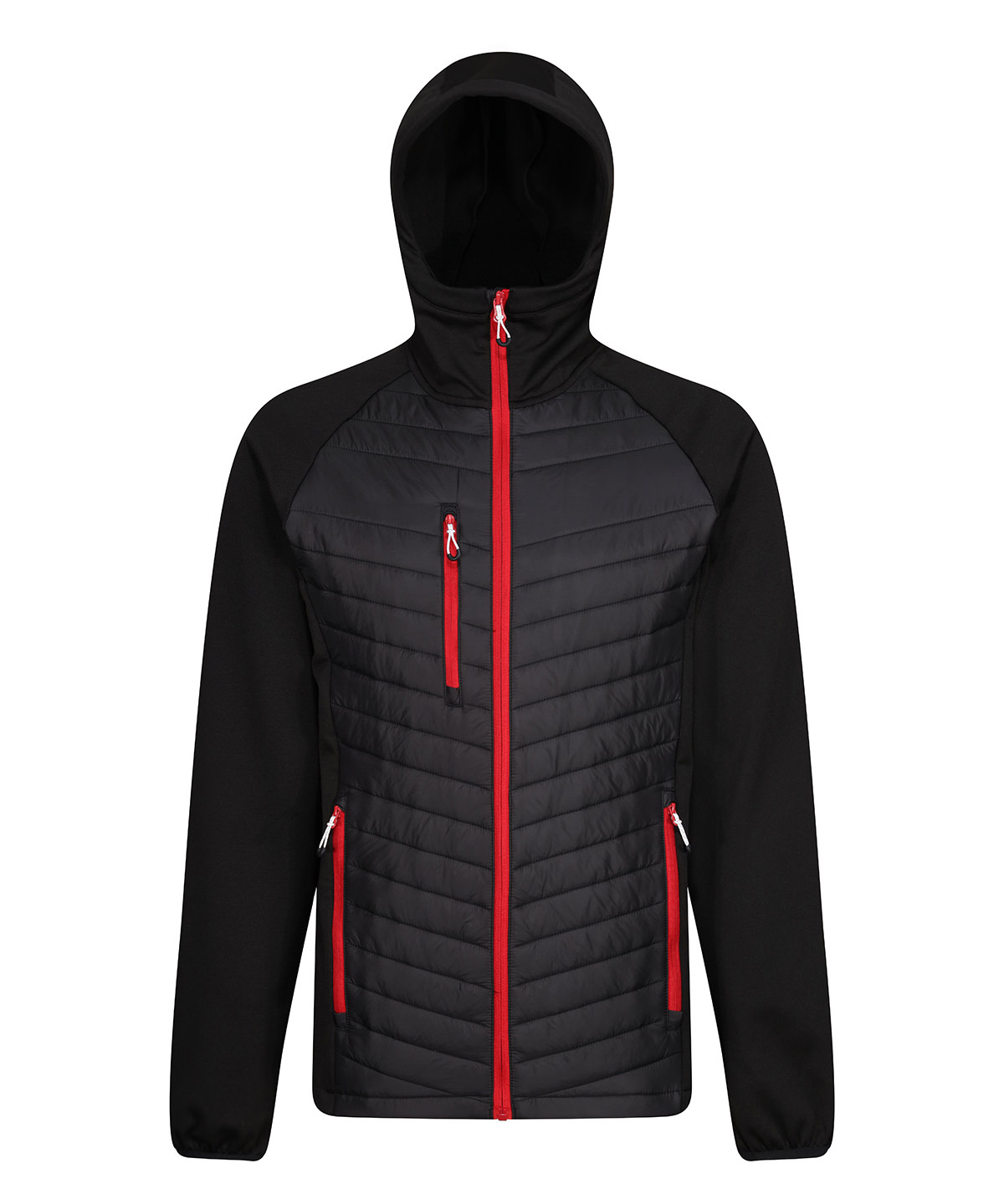 RG339_Black_ClassicRed_FT Navigate hybrid hooded jacket - Image 1