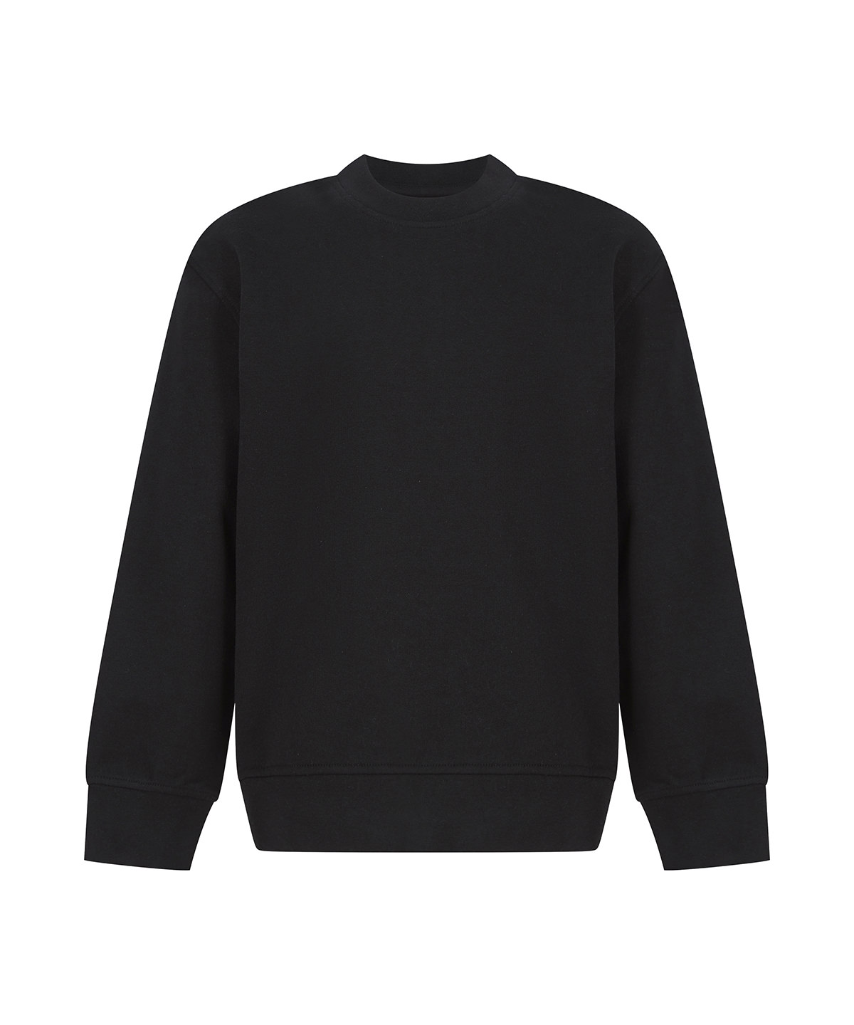 SM530_Black_FT Kids sustainable fashion curved hem sweatshirt - Image 1