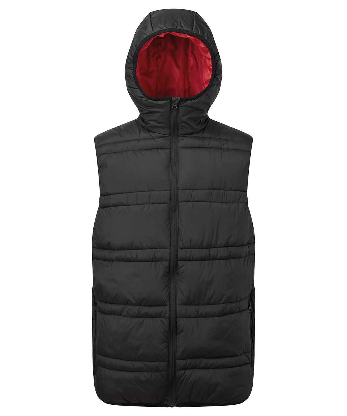 TS039_Black_Red_FT Latitude hooded bodywarmer - Image 1