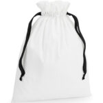 Cotton gift bag with ribbon drawstring