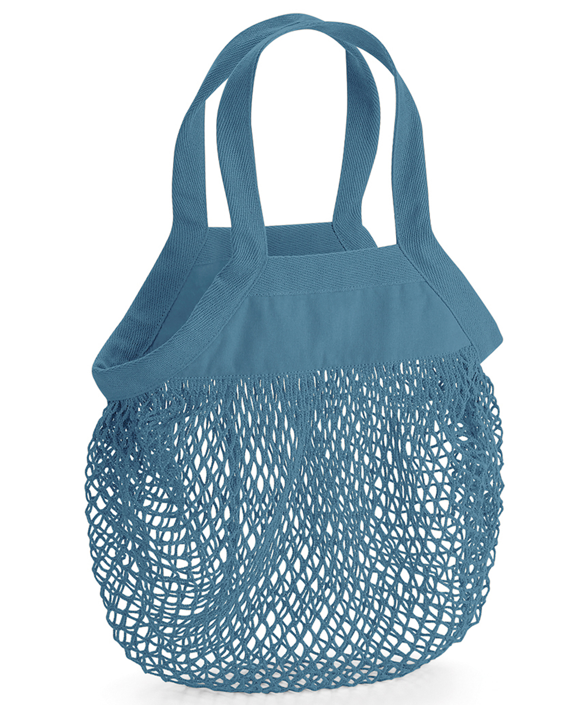 WM151_AirforceBlue_FT Organic cotton mini mesh grocery bag - Image 1