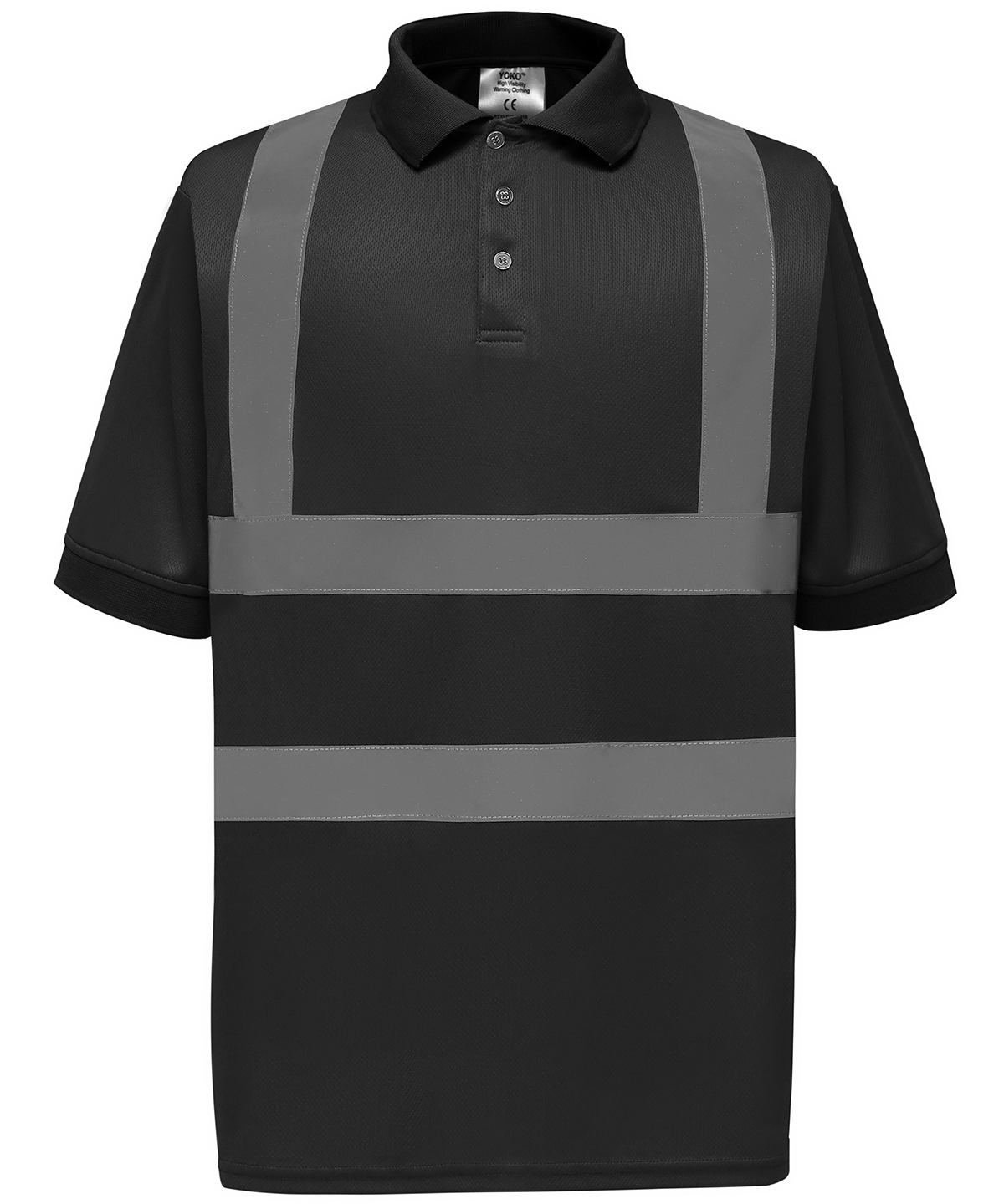 YK020_Black_FT Hi-vis short sleeve polo (HVJ210) - Image 1