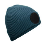 Circular fashion patch beanie