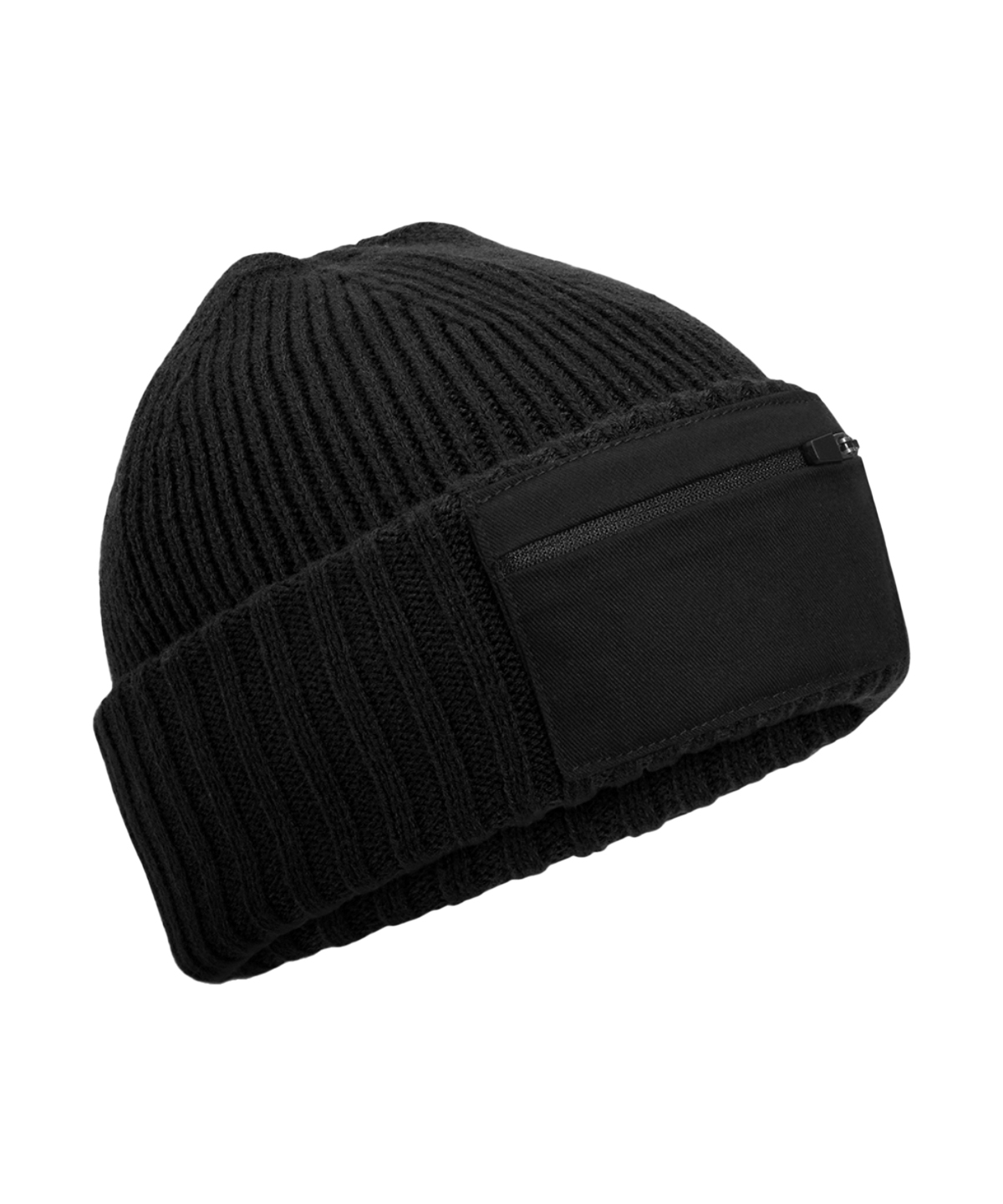 B334R_Black_FT Zip patch beanie - Image 1