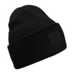 Deep-cuffed tonal patch beanie