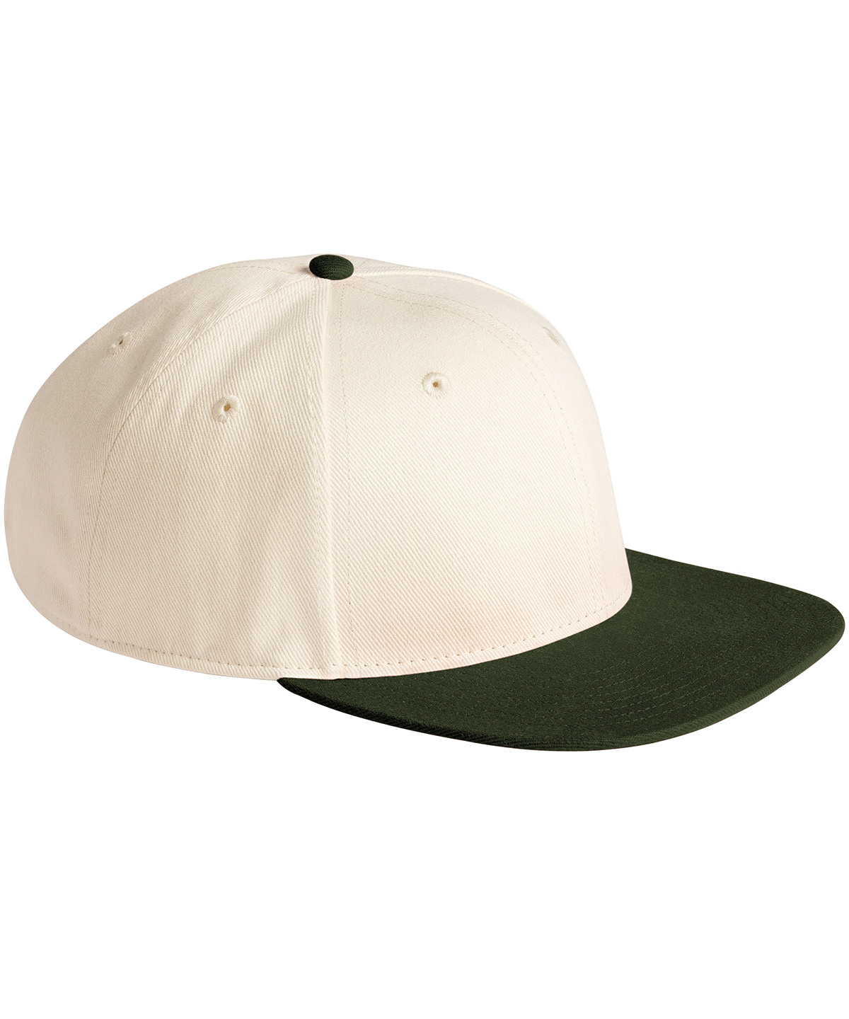 BC662_Natural_DarkOlive_FT Contrast flat peak 6-panel cap - Image 1