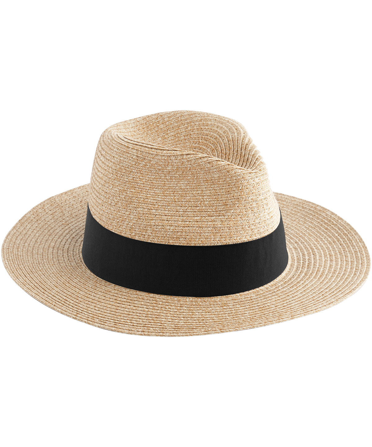 BC725_Natural_Black_FT Straw fedora - Image 1