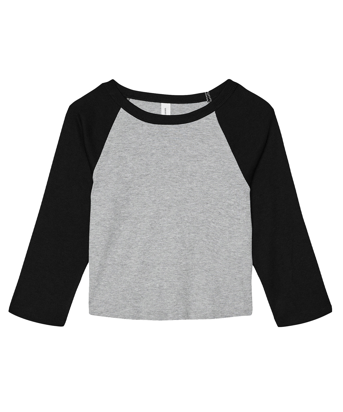BE142_AthleticHeather_Black_FT Women’s micro rib 3/4 raglan baby t-shirt - Image 1